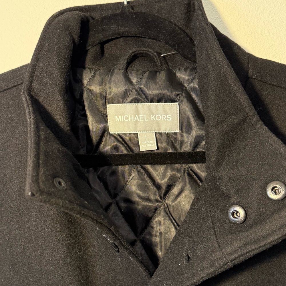 New Michael Kors Field Utility Coat Black Wool Blend Jacket - Picture 2 of 5